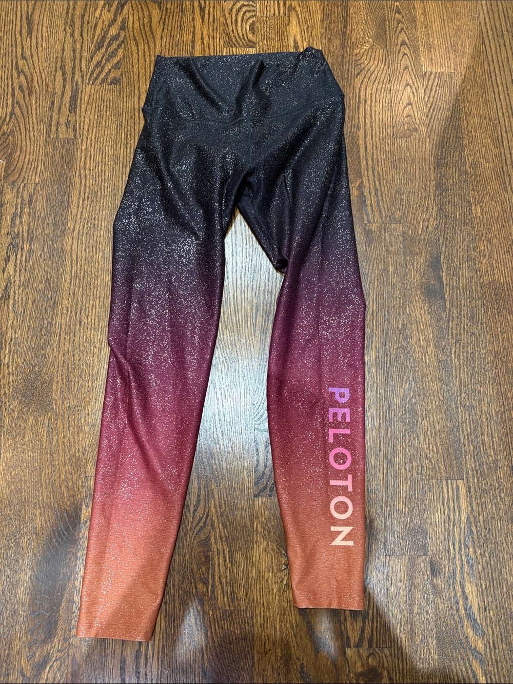 Peloton Black to Pink Ombre Glitter Leggings